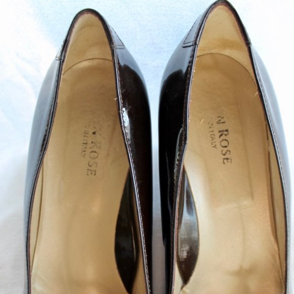 Taryn Rose Brown Patent Leather Wedge Pumps - Picture 3 of 8